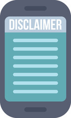 Poster - modern smartphone displaying disclaimer message on screen