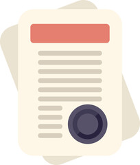 Poster - official document with red title and stamp lying on desk representing bureaucracy
