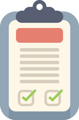 Poster - clipboard showing completion with checkmarks on paper form, isolated on white background