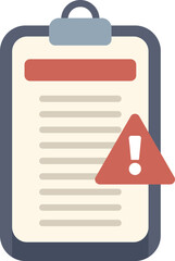 Poster - clipboard is showing a warning message with an exclamation mark icon, concept for notification, aler