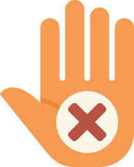 Poster - open palm with a red cross sign, symbolizing a warning or a refusal gesture