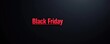 © Aleza - Modern linear 'Black Friday' typography banner isolated on a stark black background, sleek and contemporary.