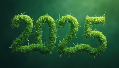 Poster - 3d number 2025 for New Year celebration party, calendar or holiday poster