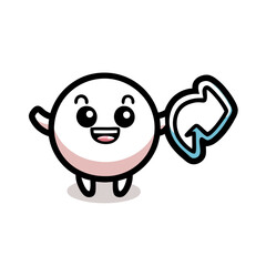 Cute meat bun hold social media share symbol , cute style design (7)