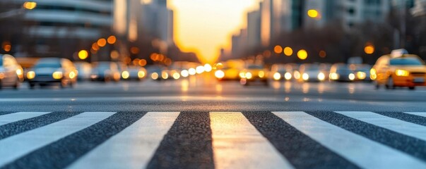 Entrepreneur crossing busy intersection in the heart of a metropolis, the energy of the city fueling dreams