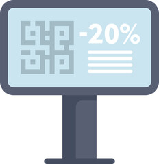 Aufkleber - digital signage is displaying a qr code and a 20 percent discount offer