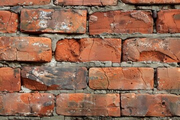 Red brick wall close up