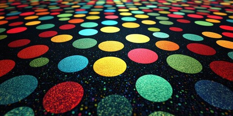 Poster - Polka Dot Pattern on Black Surface