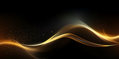 Poster - Abstract shiny colour gold wave design