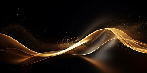 Poster - Abstract shiny colour gold wave design background