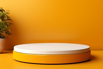 Poster - Abstract scene podium mockup. Award ceremony concept. 3d render