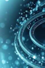 Poster - Abstract blue digital waves with bokeh background create a vibrant visual experience