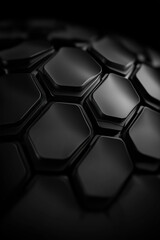 Poster - Close-up view of a hexagonal textured surface with deep shadows and highlights