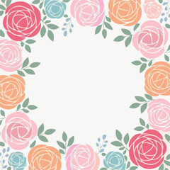 Wall Mural - Vintage rose border frame.