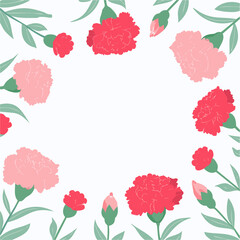 Wall Mural - Pink carnation border frame.