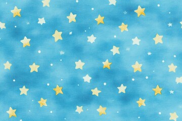 Enchanting blue sky adorned with colorful stars, ideal for children's products, crafts, or dream-inspired designs.