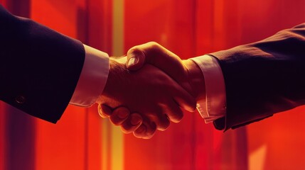 Business partnership meeting. Picture businessmans handshake. Successful businessmen handshaking after good deal. Horizontal, blurred background