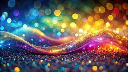 Abstract colorful wave with bokeh light