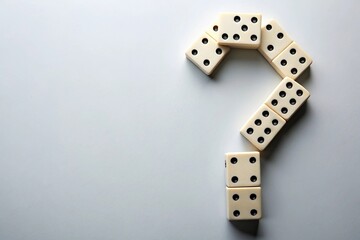 Wall Mural - abstract tilted domino shape question mark on plain background