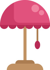 Sticker - This vector illustration features a pink umbrella shaped lamp standing on a stand, ideal for interior design projects or home decor themes