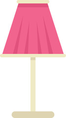 Poster - pink lamp with pleated lampshade standing on one leg icon flat isolated
