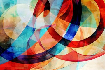 Poster - An abstract representation of Pay Per Click advertising ,An abstract artwork showcasing a variety of colorful circles, creating a lively and engaging visual experience.