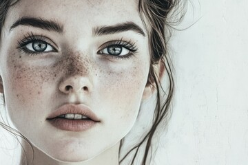 Woman with freckles