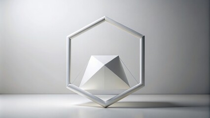 Wall Mural - Close-Up minimalist geometric abstract art with white shape