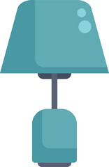 Poster - minimalist blue table lamp with a cylindrical base illuminating an empty room