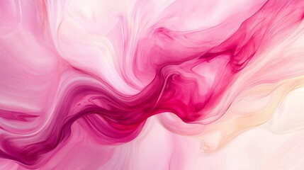 Abstract liquid background with pink alcohol ink flowing on white background creating delicate marble effect and mesmerizing color gradient