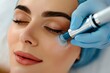 © Yuliia - Close-up shot of a woman receiving a microdermabrasion treatment at a luxurious spa.