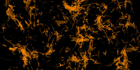 Wall Mural - mystical background with orange smoke on black vector art design. wide panoramic surface of neon ora
