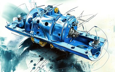 Poster - Detailed view of a precision-engineered mechanical component showcasing intricate design and functionality