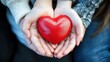 © Johannes - Family hands holding red heart, health care, hope, life insurance concept, world heart day, world health day, adoption foster care home, organ donor day, csr social responsibility, gratitude