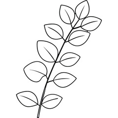 Sticker - Eucalyptus Line Drawing Art.