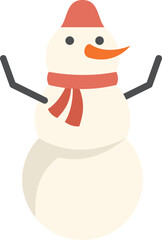Poster - snowman wearing a red scarf and hat raising his arms in a welcoming gesture