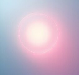 Aufkleber - Soft pink and blue hues form a calming abstract art piece featuring a circular light source on a subtle background.