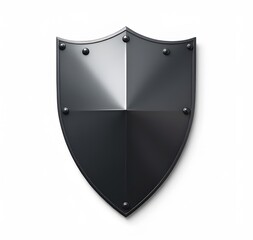 Poster - Metallic defense shield is isolated on a white or transparent PNG background image file for secure use.
