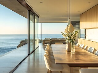 modern dining room beside beach 4