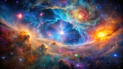 vivid cosmic nebula illuminating the universe