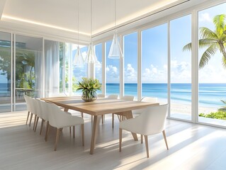 modern dining room beside beach 1