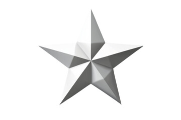Poster - A three-dimensional white star on a transparent background, ideal for decorative or design purposes.