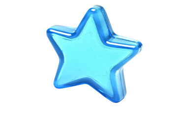 Fototapete - Blue glass star on isolated background, perfect for design and decoration.