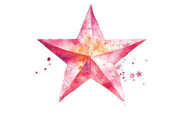 Poster - Colorful watercolor star design on a white isolated background, perfect for creative projects and decorations.