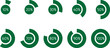 © EmBer_graphic - Zestaw okrągłych diagramów procentowych.