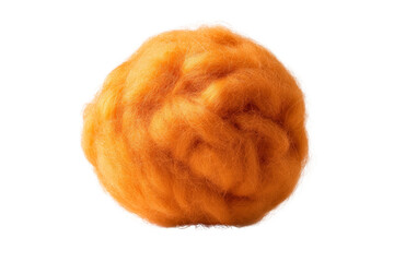 Poster - Orange cotton ball, showcasing texture on a white isolated background.