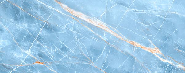 Poster - A stunning blue marble texture featuring intricate white and gold veins, perfect for elegant design projects and backgrounds.