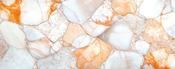 Poster - Beautiful abstract stone texture with orange and white hues. Ideal for backgrounds, design projects, and artistic inspiration.