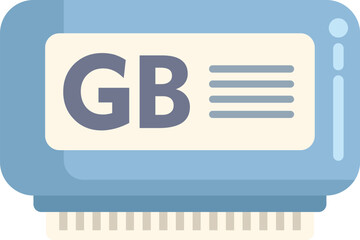 Poster - Ram memory module displaying gb gigabyte capacity icon sign symbol for computer hardware and software