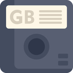 Poster - Save icon showing floppy disk representing gb or gigabyte, data storage unit symbol